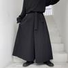 Herren Hose Übergröße Einfarbige Elastische Taille Weiter Bein Punk Warm Schnürung Japanischer Stil Herrenhose für Cosplay