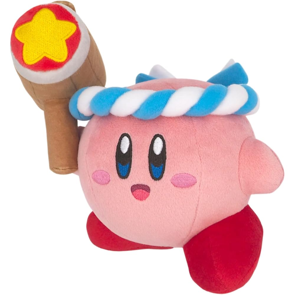 Sanei Boeki Kirby All Star Collection Hammer Kirby Plush Toy 17x11.5x15cm