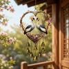 Acrylic Bird Hanging Pendant Eagle Love Shape Pendant Garden Decoration Wind Chime with Bells  Gift