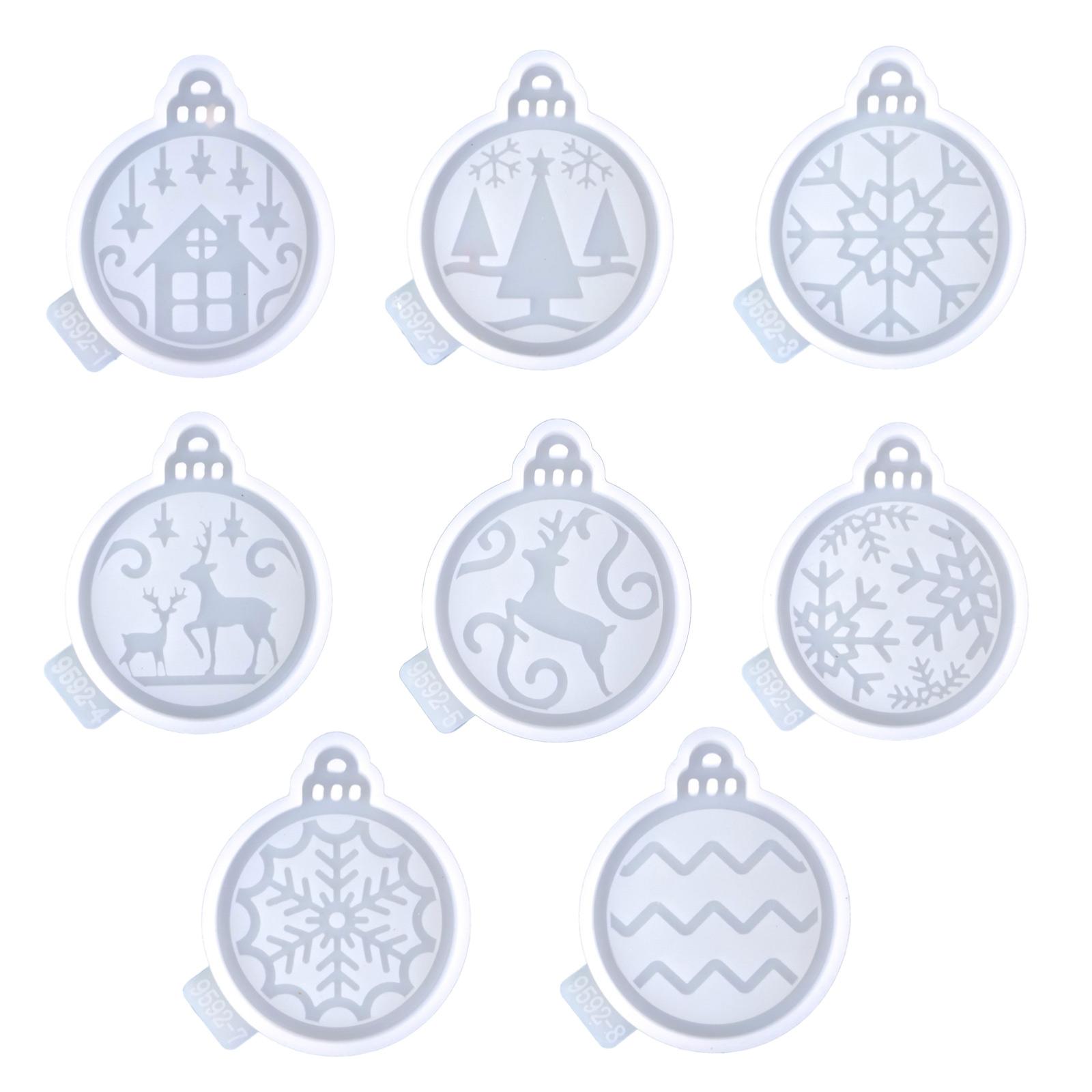 

8PCS Resin Casting Mold Pendant Moulds Craft Molds Christmas Wall Decorations Ornament Molds Silicone Material for Craft чистый