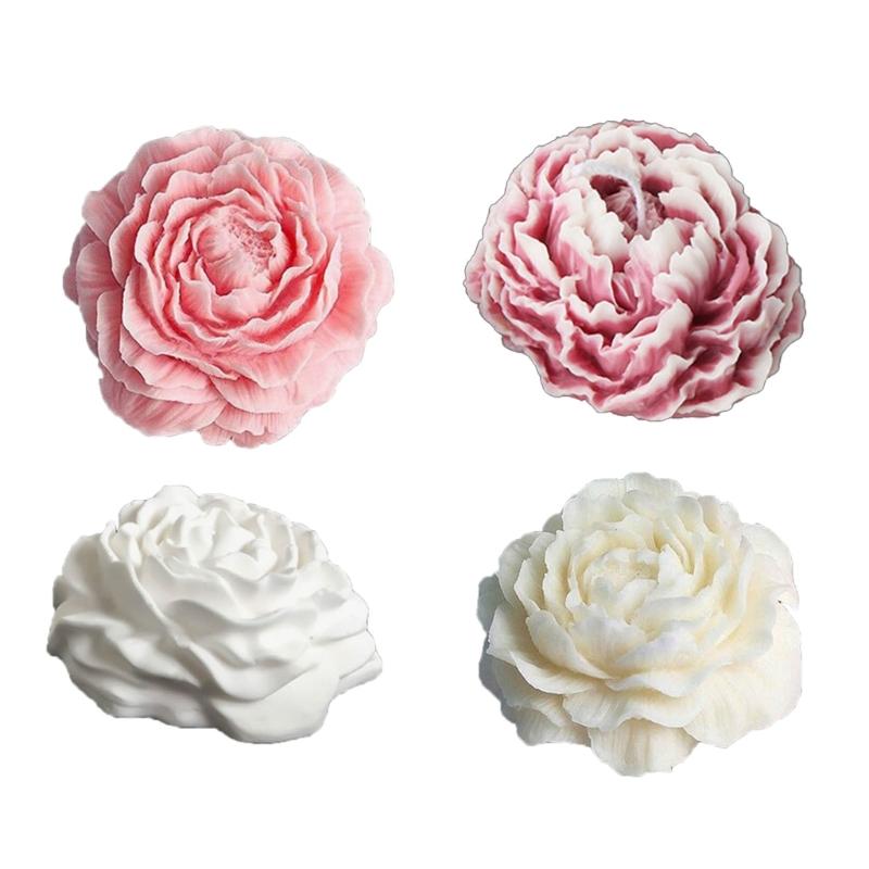 Peony Shaped Soap Molds 3D Flower Soap Silicone Mould Handmade Candle Molds DIY Epoxy Resin Cake Chocolate Decorations