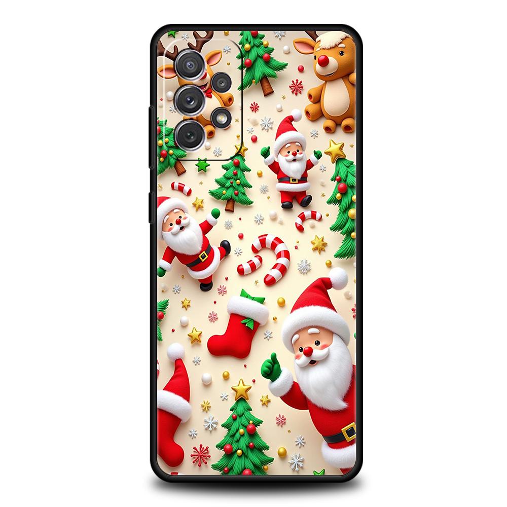 New Year Christmas Phone Case for Samsung Galaxy A13 A15 A22 A23 A25 A31 A32 A33 A35 A41 A51 A52 A53 A55 Soft TPU 5G Shell Capas
