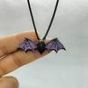 Acrylic Bat Pendant Necklaces for Women Girl Minimalist Rope Chain Choker Halloween Animal Necklace Jewelry Collier