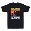 Home Is Where The Dog And The Piano Are Funny Pet Dogs Lover Vintage Unisex T-shirt