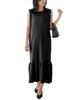 Kobe Lettuce Knit Black Size M Anti-Pilling Dress, Summer, Sleeveless, Women's, [E3293],