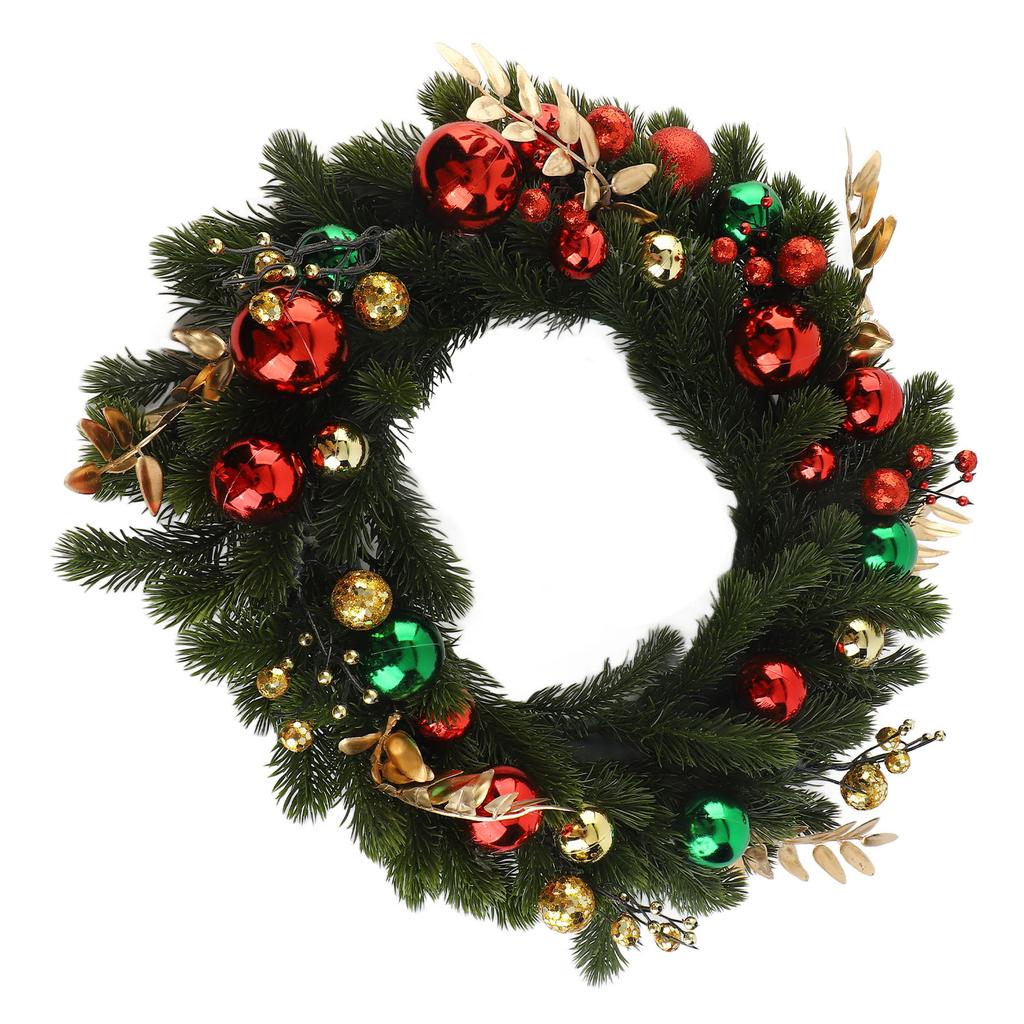 Xmas Wreath 50CM Artificial Decorative Front Door Hanging Wreath with Light for Holiday Home Decor