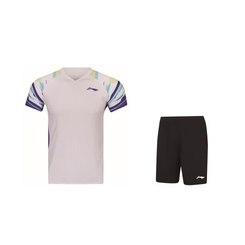 Li Ning Badminton Collection Badminton Jersey Set Unisex White Black AATW015-2