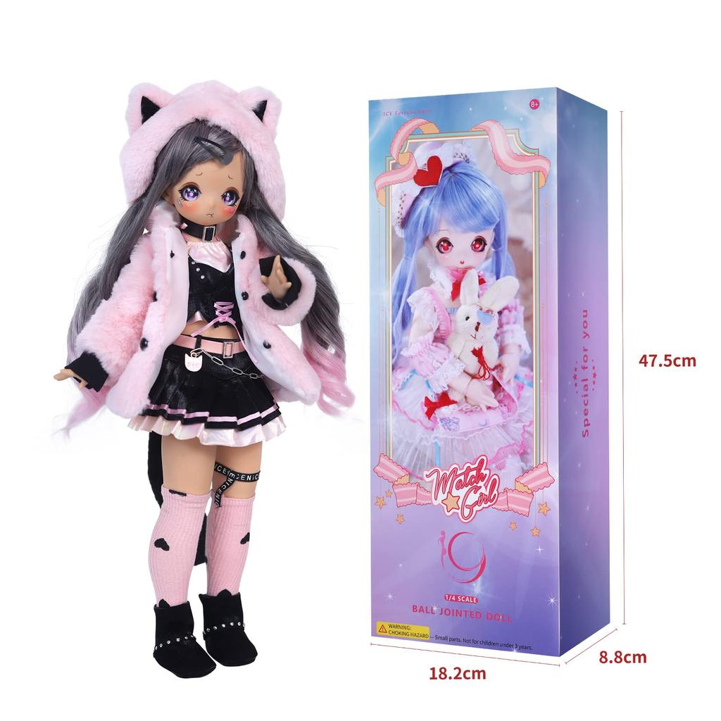 ICY Fortune Days Scale BJD Anime Painted and Movable Gift for Children Ages 8 and Up 1/4 Doll, Style, Figure, (Nainaizi)