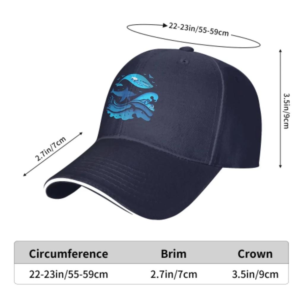 Blue Ocean Whale New Summer Fashion Duck Tongue Cap Men's And Women's Adjustable Caps Outdoor Travel Leisure Baseball Hat