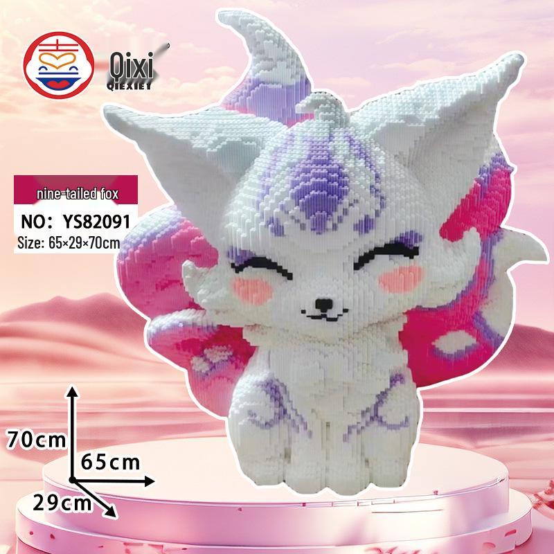 Seria Vulpea cu Nouă Cozi Ursuleț din Cărămizi Jucărie Puzzle Educativă pentru Băieți și Fete