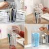 Multi Functional Flip Transparent Acrylic Storage Tube, Dressing Table Makeup Brush Storage Bucket, Student Stationery Storage
