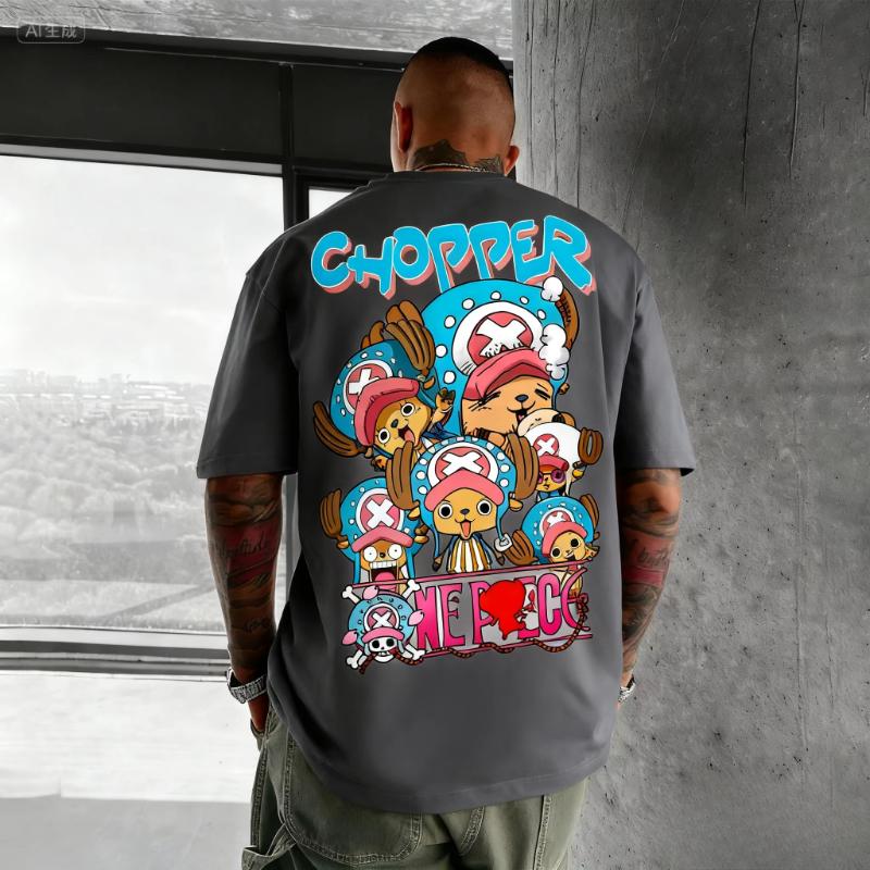

One Piece Chopper Oversized Graphic T Shirt Men Women Short Sleeve Tee Streetwear Casual Hip Hop Fashion Tops Summer Y2k Clothes S