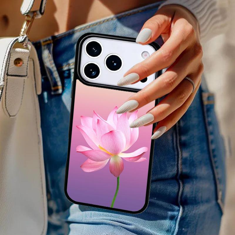 Summer Lotus Phone Case For iPhone 17 Air 14 15 13 12 Max Cover For Apple 16e 11 Pro Max Plus Coque