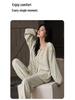 Women's Cloud Cotton Pajama Set with Chest Pads - Long Sleeve & Pants for Indoor/Outdoor Wear In Spring, Autumn, and Winter