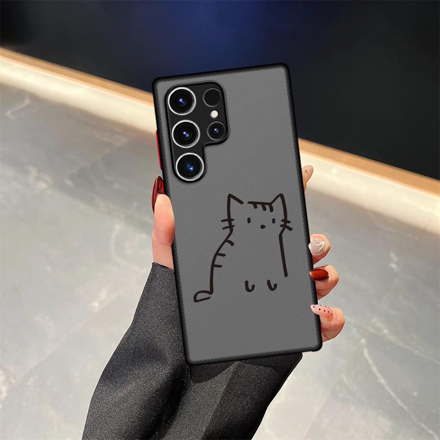 Cute Cartoon Cat Case for Samsung Galaxy S26 S24 Plus S23 FE S22 S20 Note 20 Ultra 10 S25 S21 Phone Cover