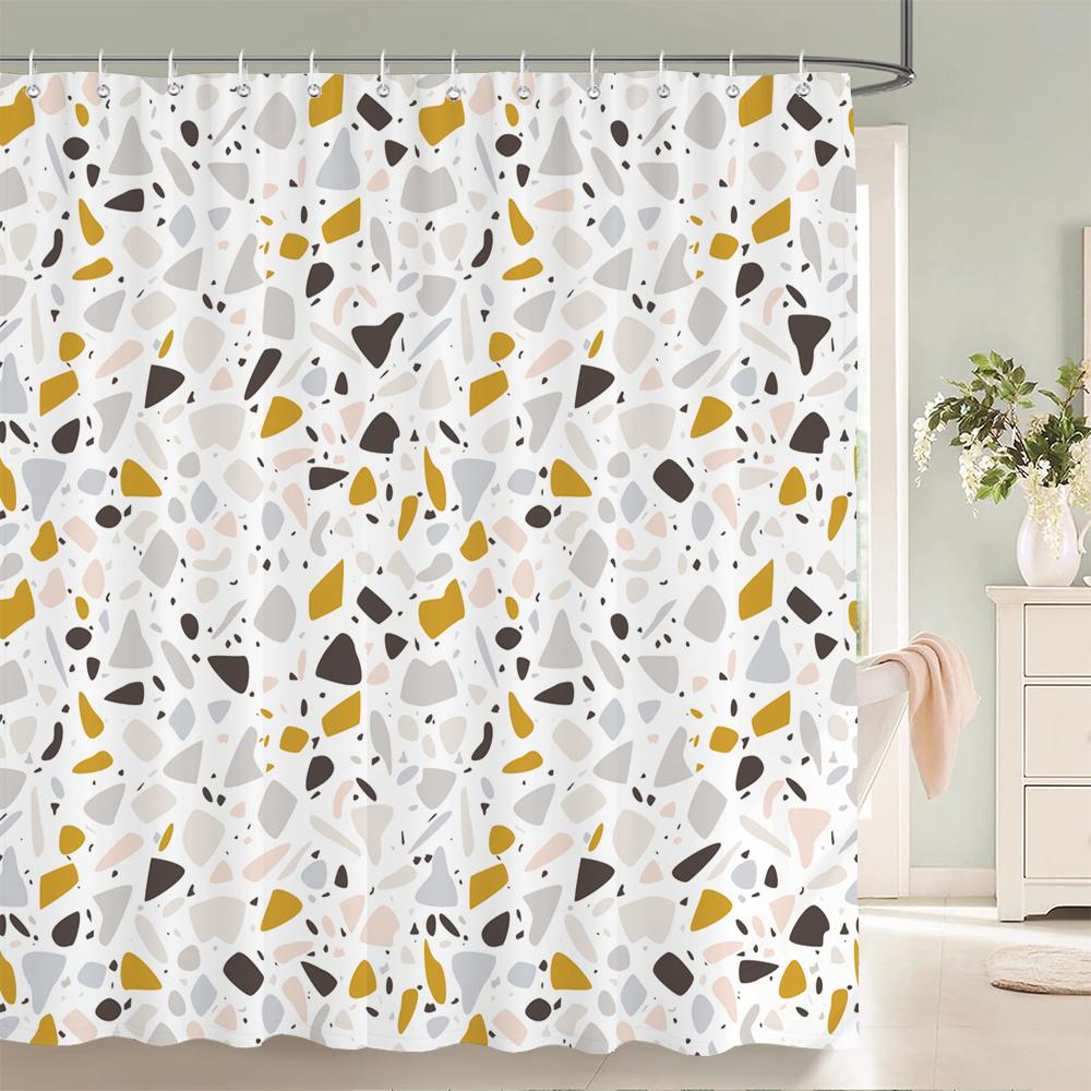 

Высококачественные тканевые шторки для душа с геометрическим принтом, водонепроницаемые продукты для ванны, декор для ванной комнаты с 12 крючками W90xH180cm