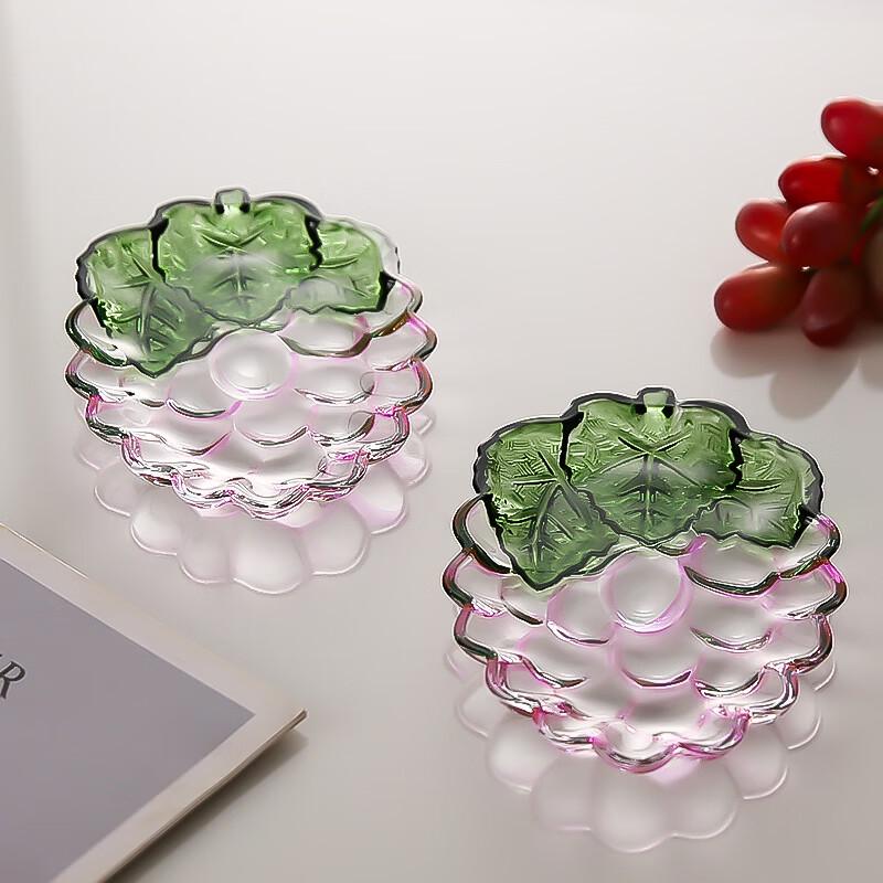 Стеклянная фруктовая тарелка Flavinmci с дизайном  Виноград