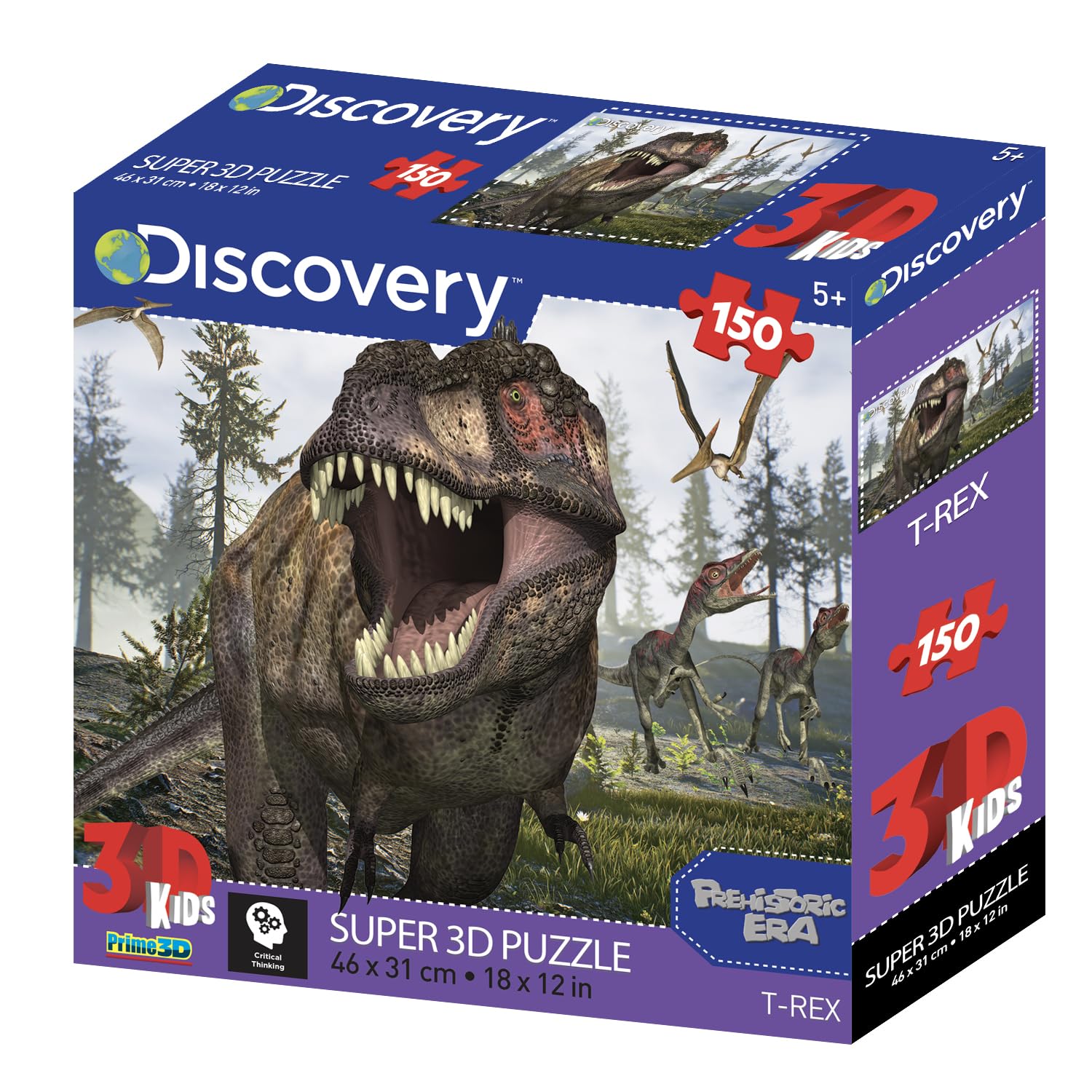 

Yamasan Prime 3D Discovery Tyrannosaurus Rex Finished 46 x 31 cm 150 Pieces 10808-D Size /