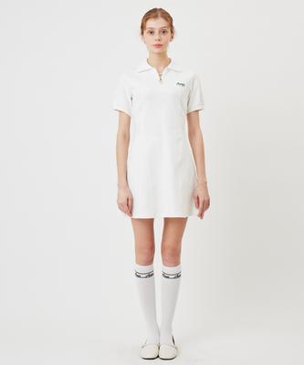 A Ben White Short-Sleeve Collared Dress