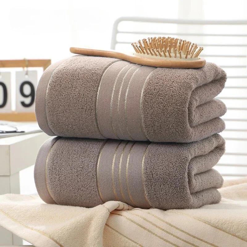 Pure Towel Cotton Bath Towels Bathroom Accessories Beach Increases Water Spa Absorption Sauna Solid Gold Silk Soft Skin-friendly