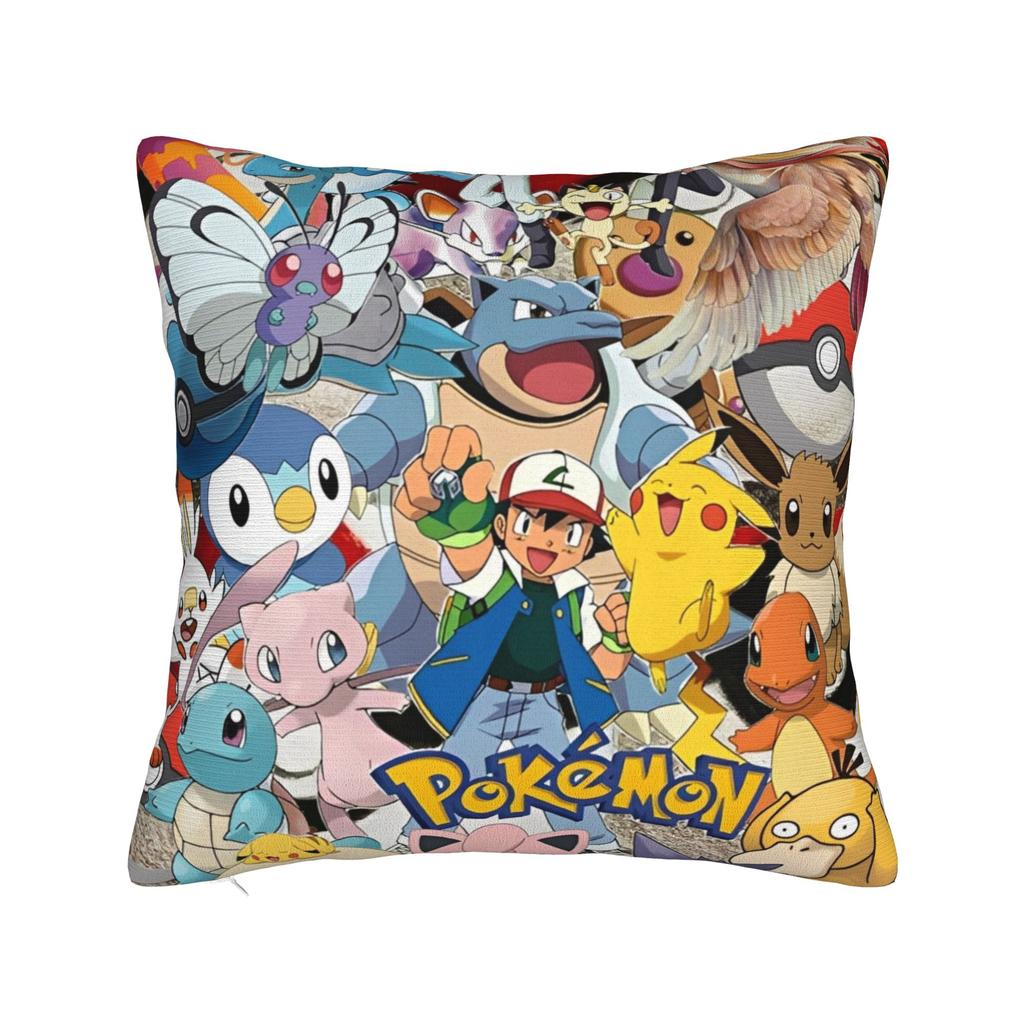 Cartoon Pillowcase Polyester Cushion Cover Decor Pokemoned Throw Pillow Case Cover Home Zipper 45X45Cm