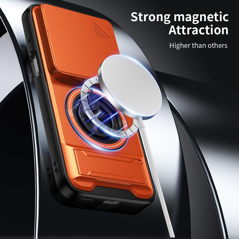 KEYSION Magnetic Phone Case for Huawei Pura 90s Pro Max Slide Camera Protection Upright Kickstand 360°Ring Shockproof Back Cover
