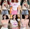 Dopamine Spicy Girl Cropped Tee - Summer Short-Sleeve American Sweet Girl Style Vest