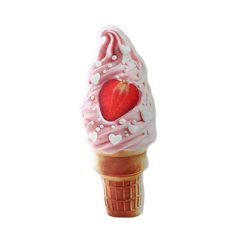 Oreiller Peluche Cône de Glace Coussin Imprimé Image Rempli Oreiller Long d'appoint Décoration Canapé Maison Été Cadeau Petite Amie