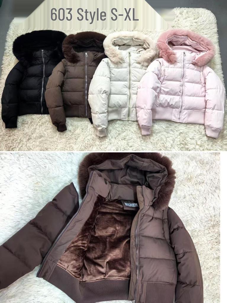 Women's European Style Hooded Fur Collar Cotton Jacket with Detachable Sleeves - Winter-Ready, Plus Velvet, Korean Version