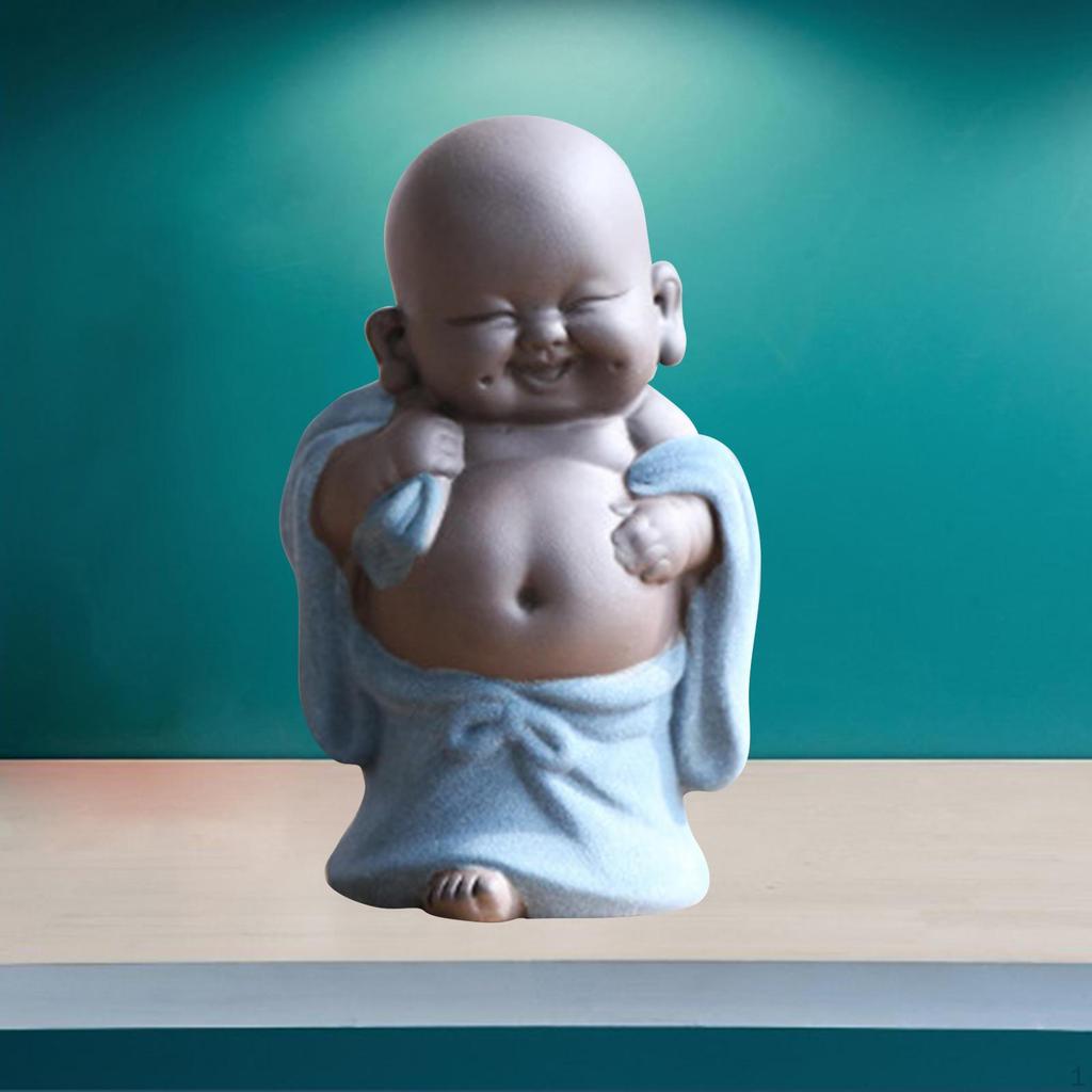 Creative Little Ceramic Maitreya Happy Buddha Sculpture Figurine Ornaments,