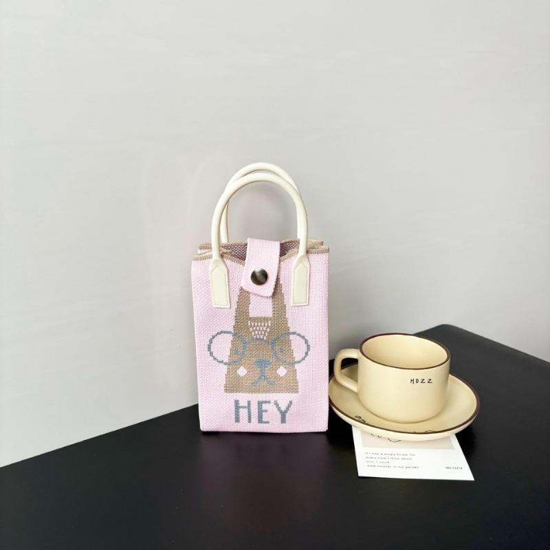 Premium Sense Ns Mobile Phone Bag New Cartoon Knitted Bag Dopamine Niche Versatile Messenger Shoulder Bag Handbag