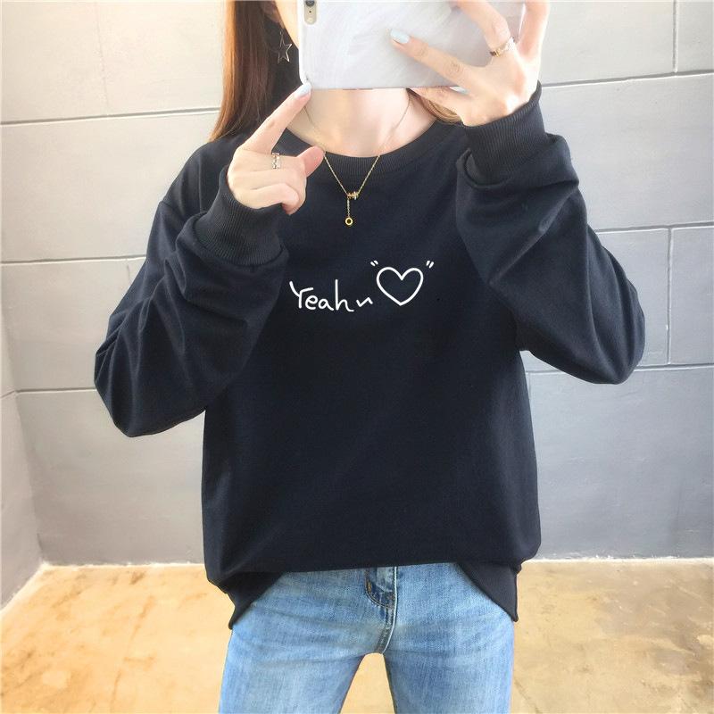 Autumn Light Sweatshirt Women, Printed Tops, Round-neck Plate-size Women's Coats