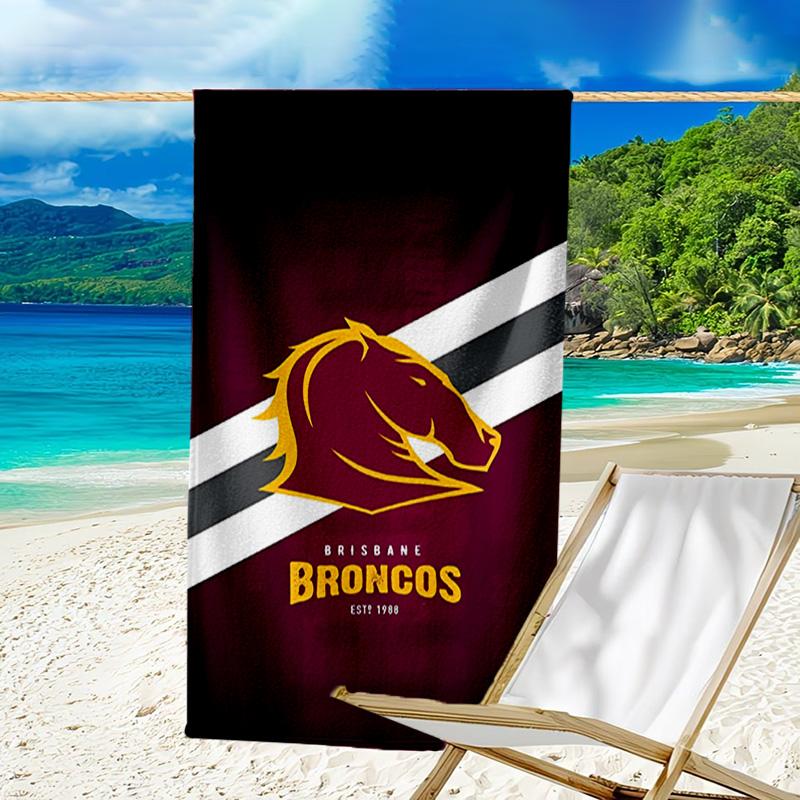 Asciugamano da Spiaggia in Microfibra Brisbane Broncos, Leggero e Asciugatura Rapida, per Viaggi Estivi, Essenziale per la Spiaggia, Piscina all'Aperto