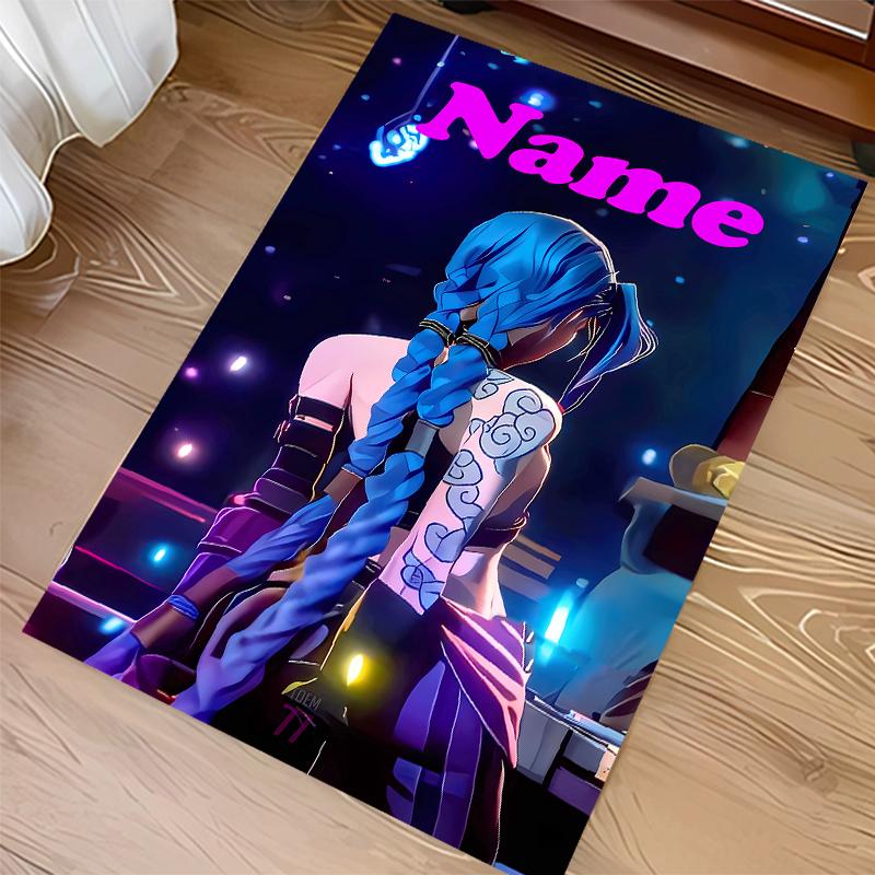 Custom Personalization League of Legends Jinx Print Area Rug - Soft, Washable Non-Slip Indoor Mat,Living Room,Home&Office Decorative Rug