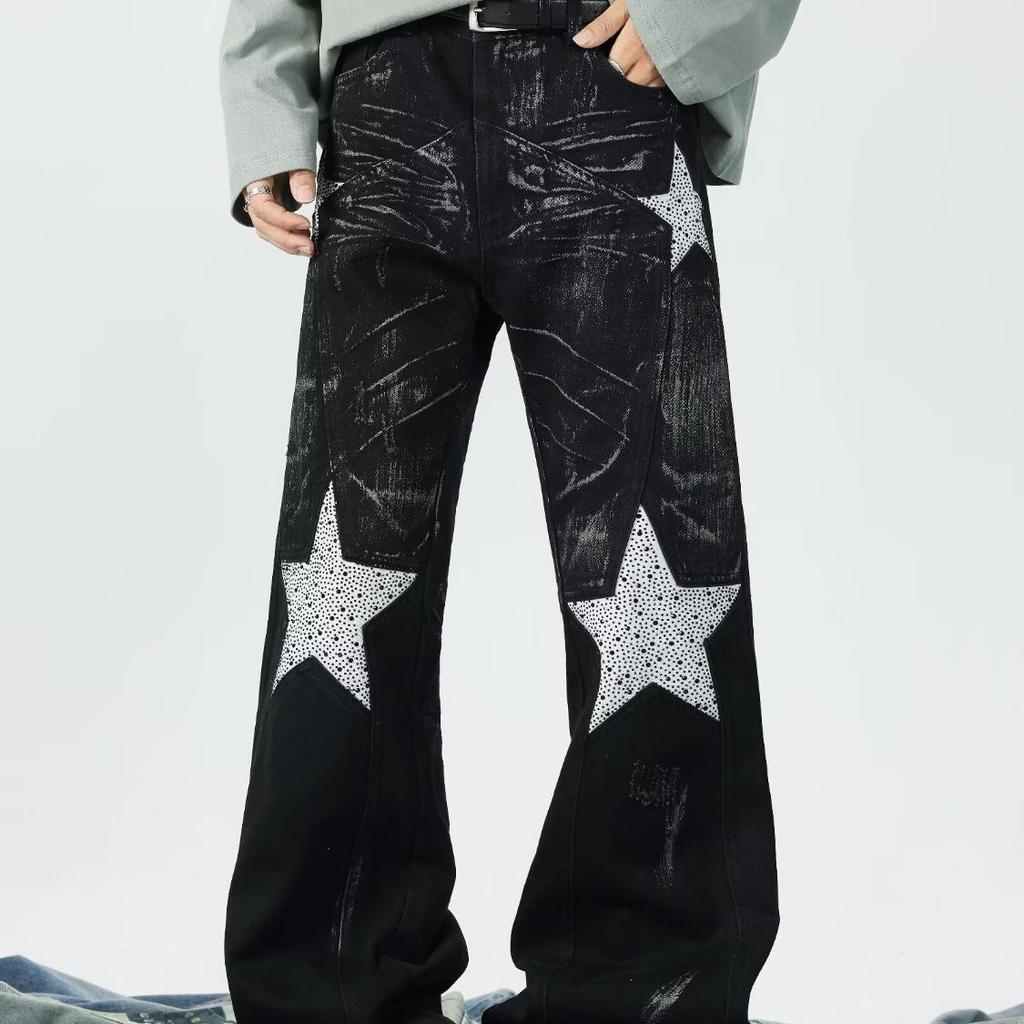 Men's Distressed Ripped Straight-Leg Jeans – American High Street Style