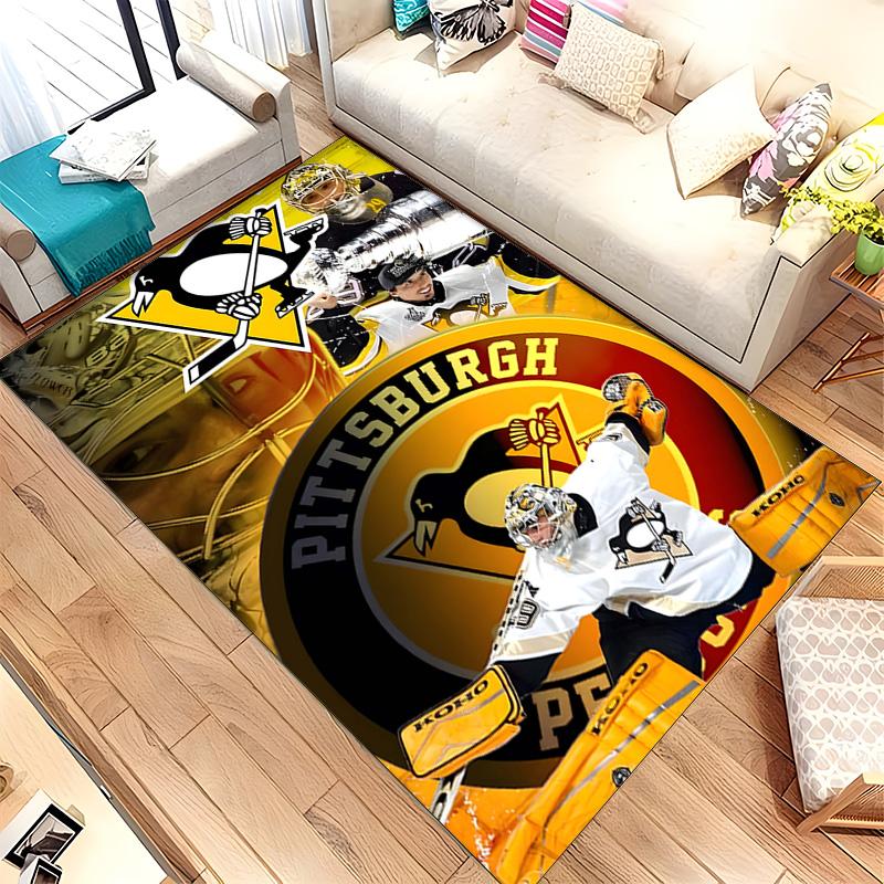 Pittsburgh Penguins (1) Rug Suitable For Living Rooms Bedrooms Computer Rooms Dining Areas And Placement Under Tables And Chairs Also An Ideal Choice 