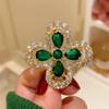 Elegant Inlaid Zircon Flower Brooches for Women Corsage Suit Coat Delicate Temperament Accessories Pin