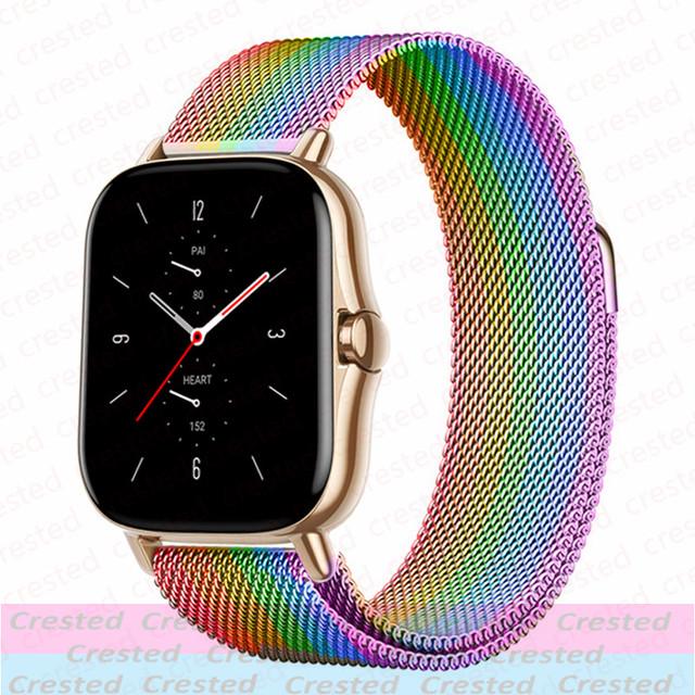 20mm/22mm Milanese loop band For Amazfit GTS/4/2/2e/3/GTS2 Mini/GTR 47/GTR2/4/3/Pro Watch Bracelet correa Amazfit bip 6 5 straps
