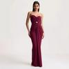 2026 Spring Elegant Sleeveless Pleated Bandeau Evening Gown