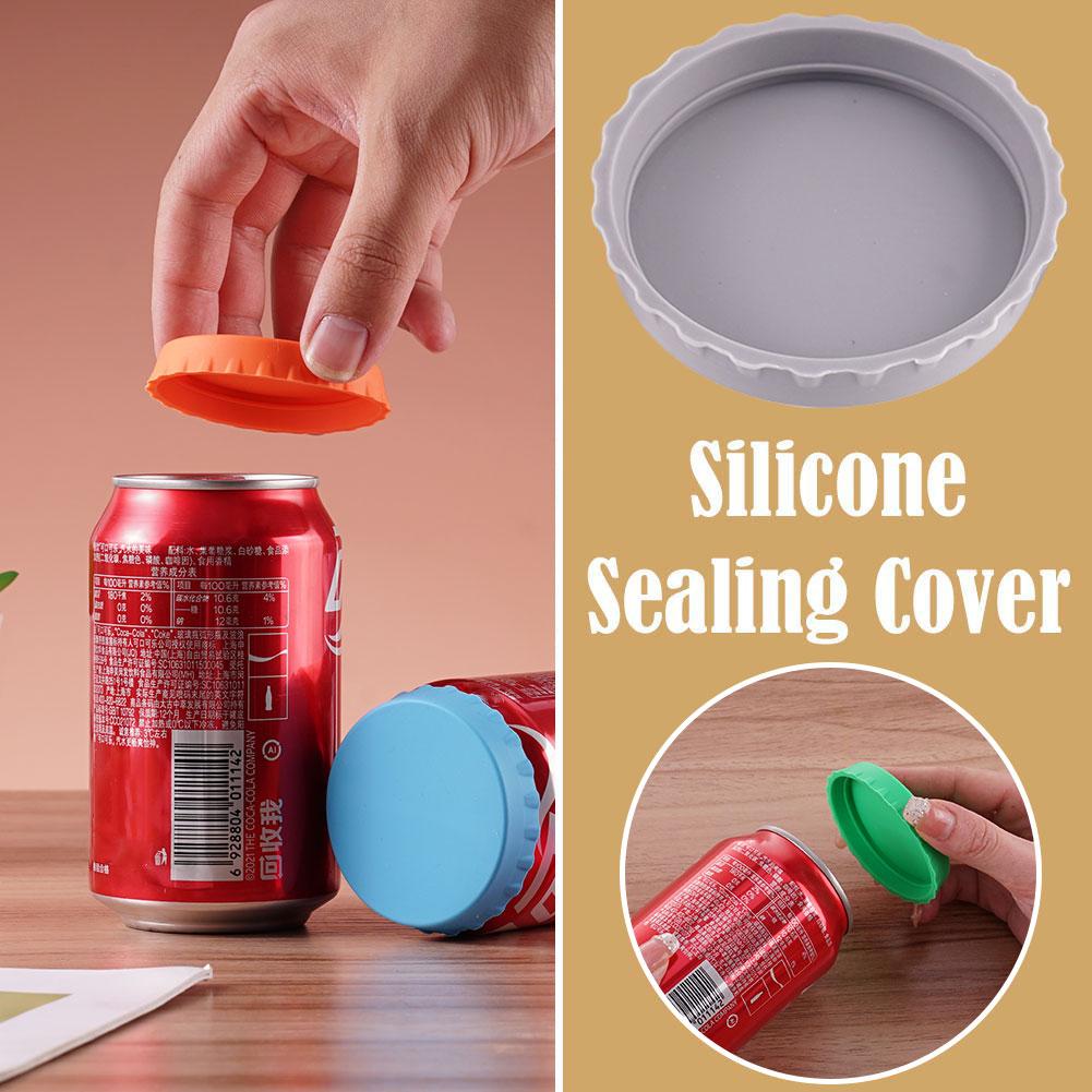 Reusable Beverage Can Covers Beverage Can Lids Soda Can Cap Sealing Bottle Lids Leak-proof Silicone Sealing Protectors Save G6K0