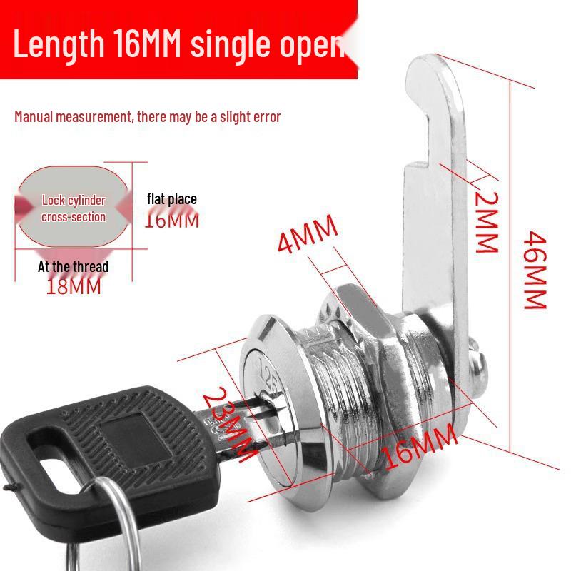 Cabinet Lock Core for Filing and Storage, Sheet Metal Locker, Door Latch, Keyed Hardware