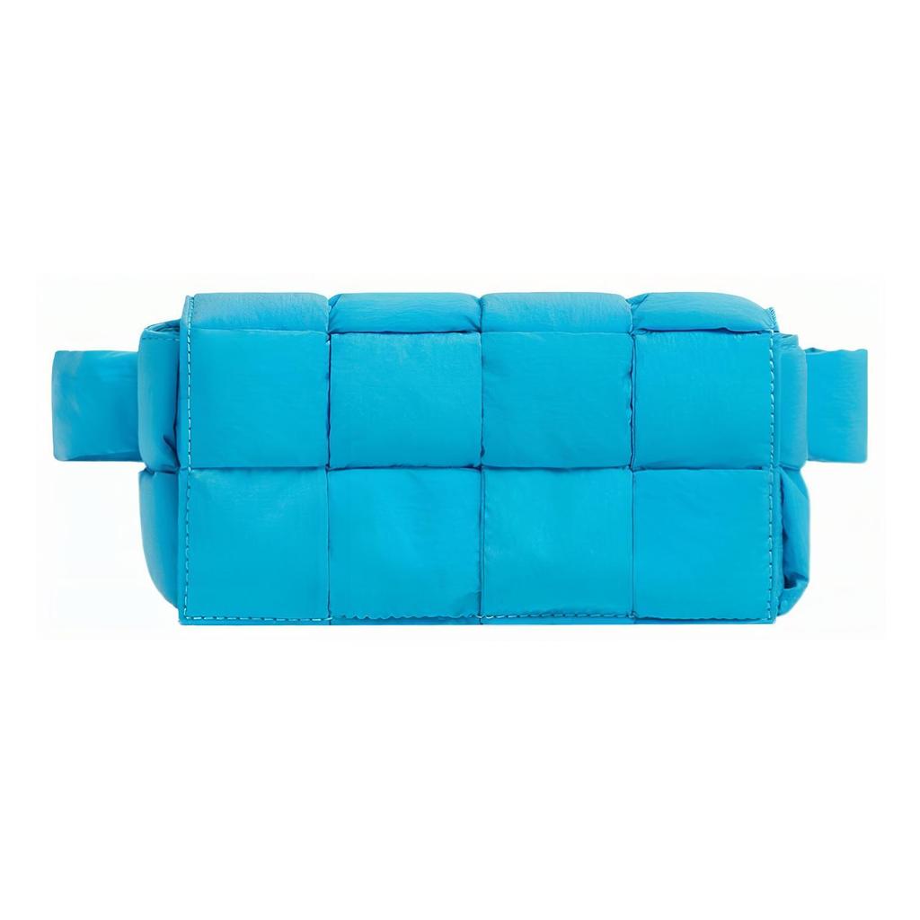 Bottega Veneta Cassette Intreccio Woven Magnetic Closure Nylon Mini Chest Bag Men bags Sky-Blue 679763VBO804617