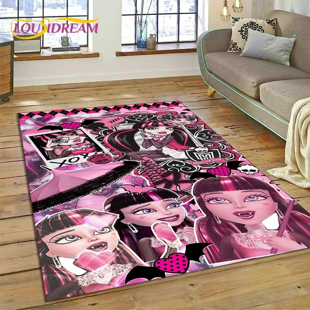 Cartoon Monster High Draculaura Vampire Carpet Rug for Bedroom Living Room Home Sofa Decoration,Child Game Large Decor Floor Mat