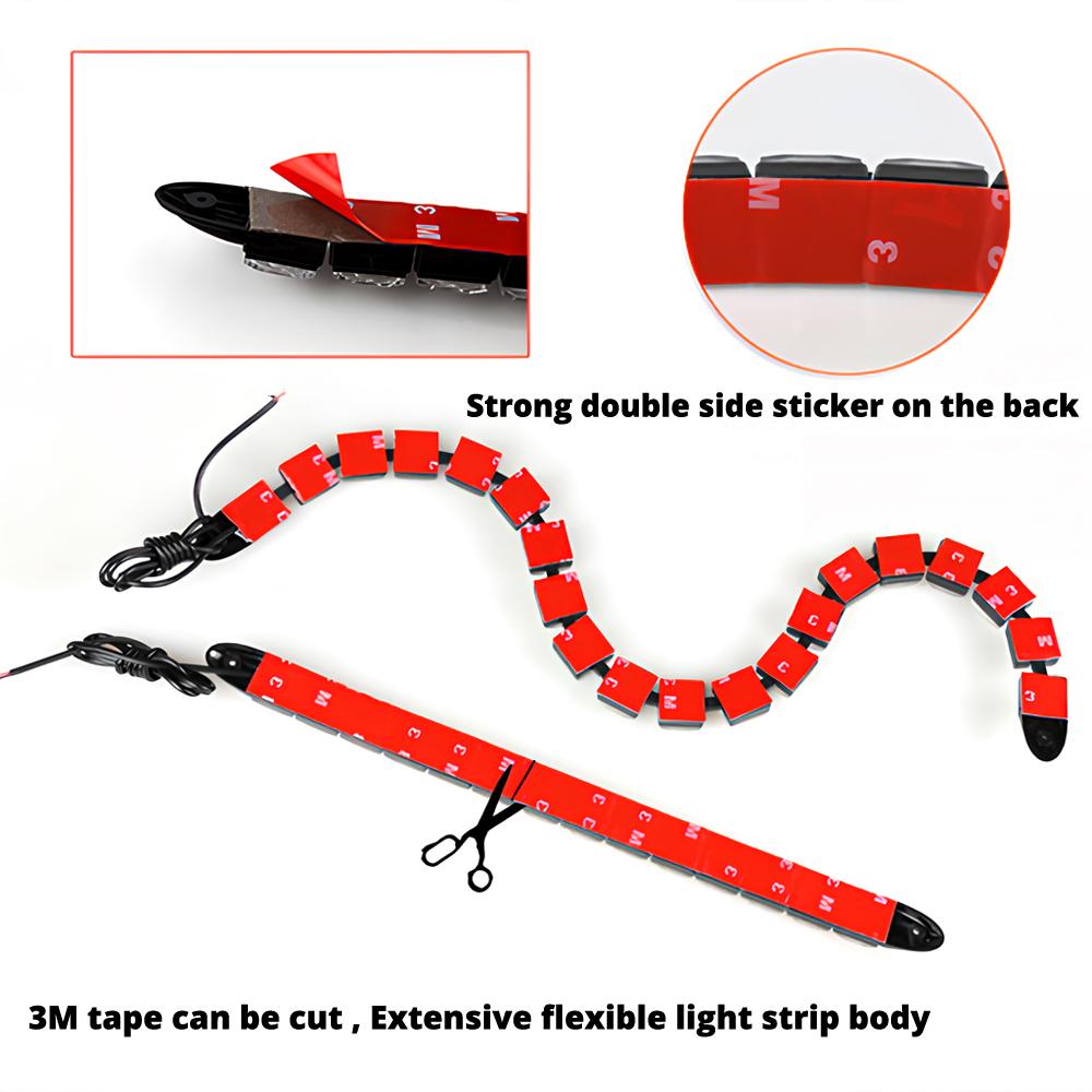 1PCS DRL COB White Flexibles Fog Lights Day Times Running Auto Head Lamp Waterproof 10w Bright Led Car Styling Gluttonous Snake