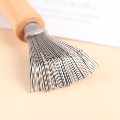 1Pcs Wooden Comb Cleaner Cleaning Hair Brush Comb Cleaner Handle Embeded Tool