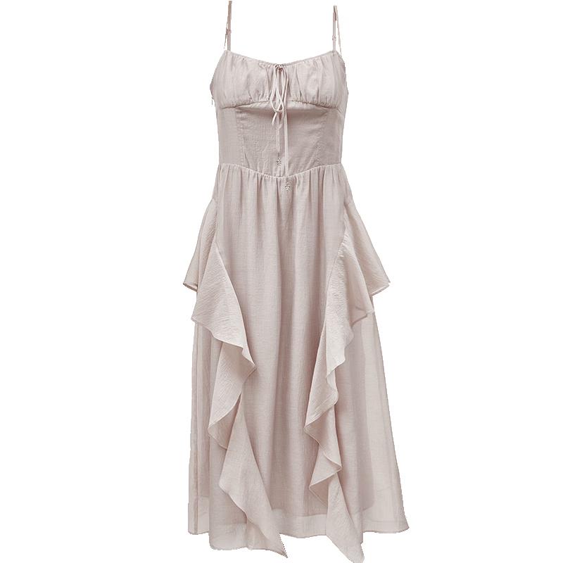 

ONLY Women s Lace Trim V-Neck Midi Slip Dress XS