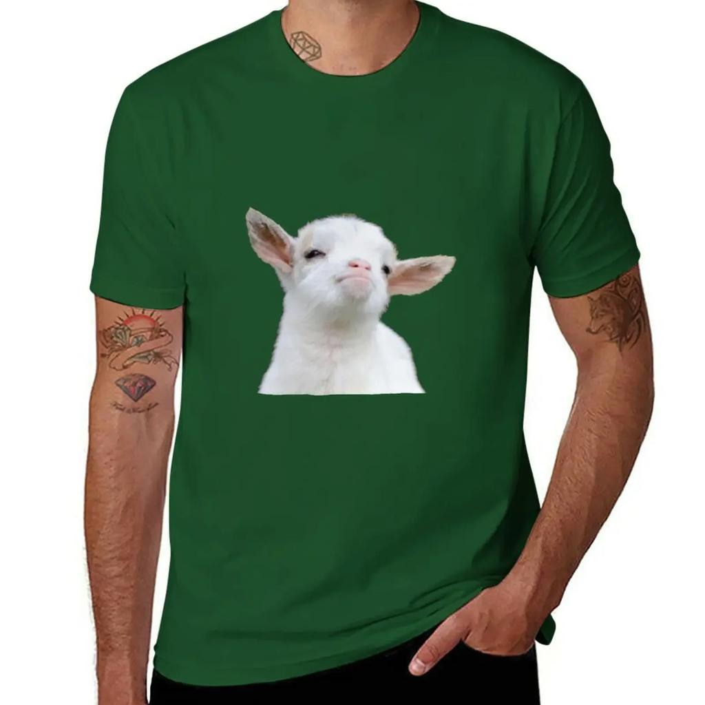 Cute baby goat T-Shirt for a boy vintage clothes boys whites plain white t shirts men
