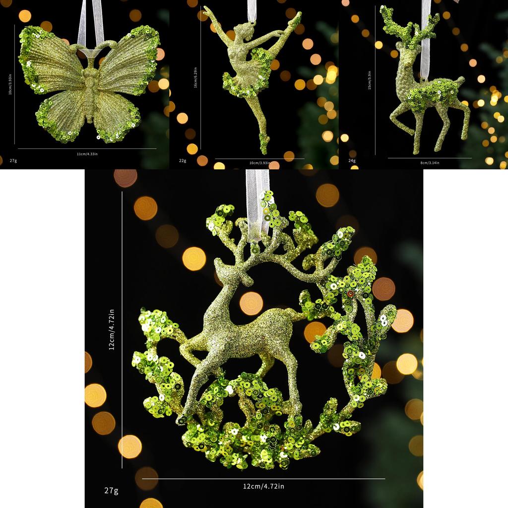 Christmas Tree Scene Decor With Glitter Snowflake Ornaments And Acrylic Material For Holiday Celebrations