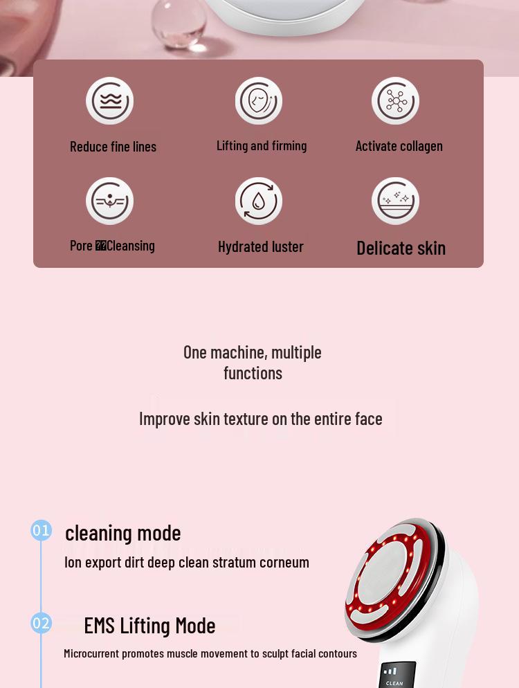 EMS Microcurrent Beauty Device: Home Use Face-Lifting, Firming, and Slimming Photon Skin Rejuvenation, Anti-Aging Massage Tool.