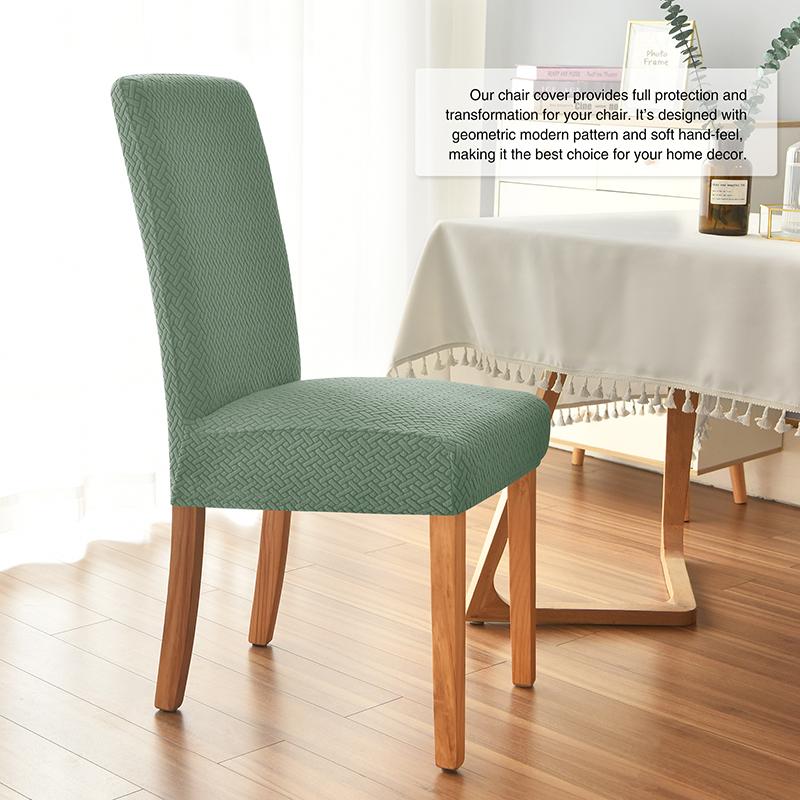 Twill Jacquard Dining Chair Cover, Elastic Seat Slipcover Soft Seat Covers, Dustproof, Suitable for Living Room, Home Decor